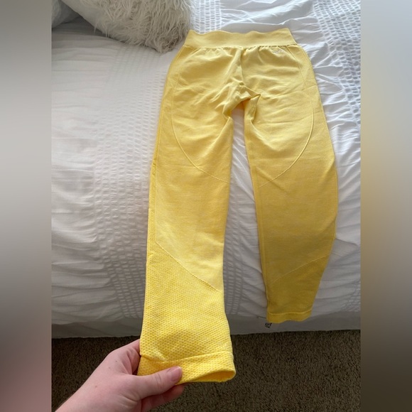 NWT AYBL yellow seamless compression workout high waisted leggings size XS - Picture 5 of 12